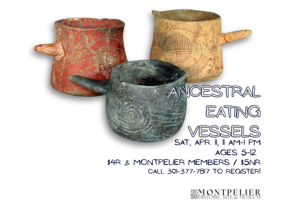 Ancestral Eating Vessels - Three hand-made clay bowls of varying colors. They have details and marks in them from their homemade nature.