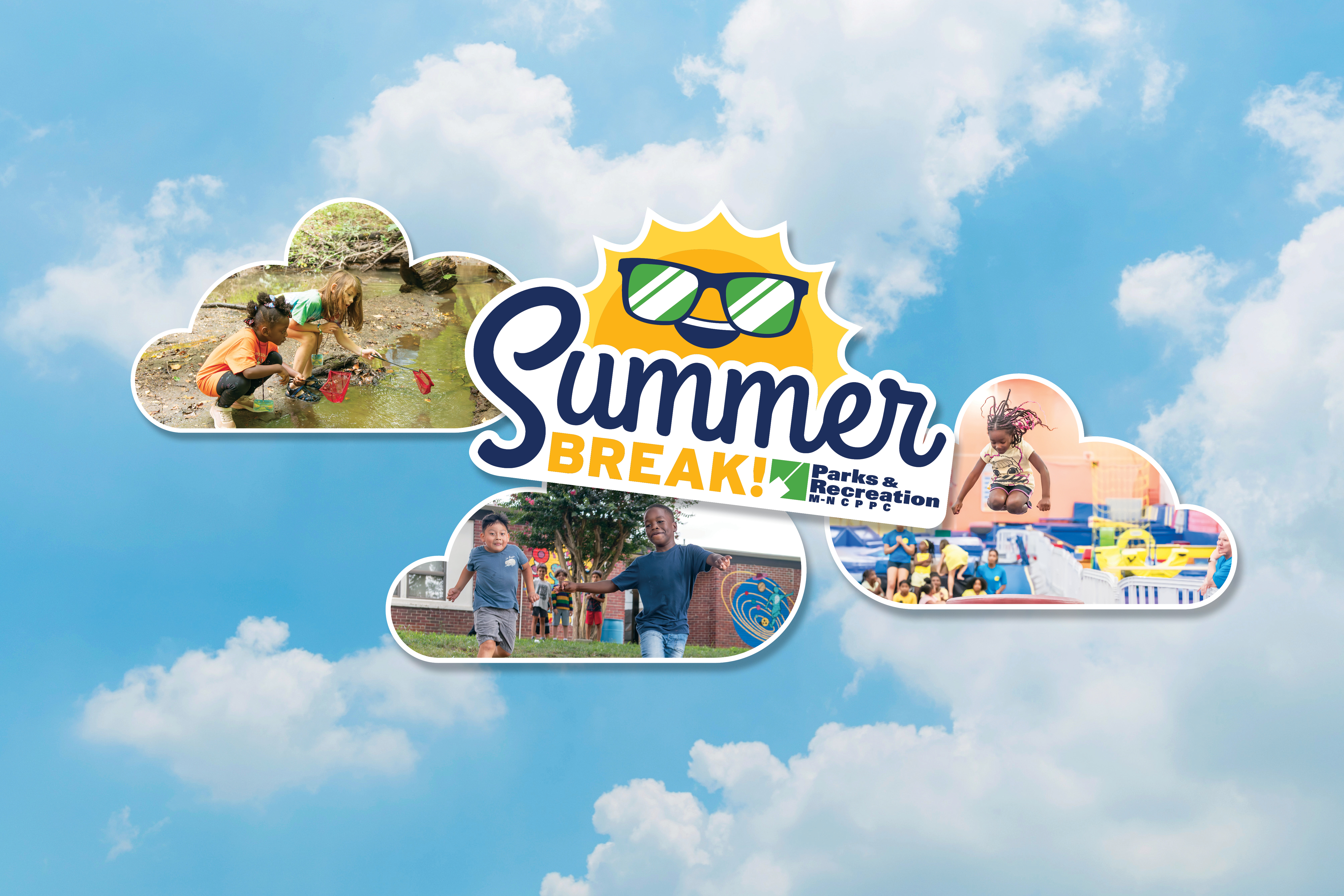 A mascot sun with glasses above text that says 